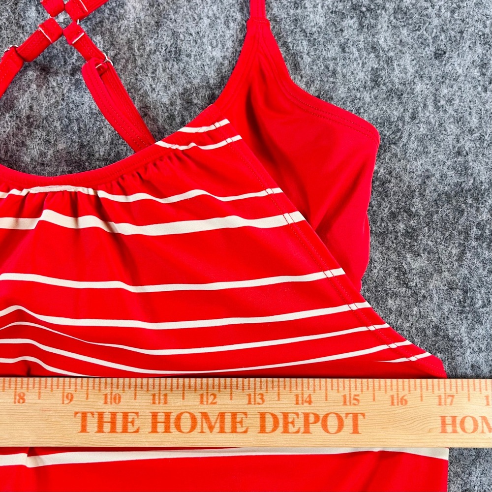 Athleta‎ Tankini Swim Top Womens 34 D/DD Red White Activewear Beach Bathing Suit - Picture 9 of 13